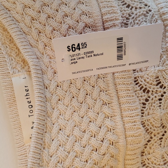 Cream Knit Tank Top from the Latest Scoop Size Large - Picture 4 of 4